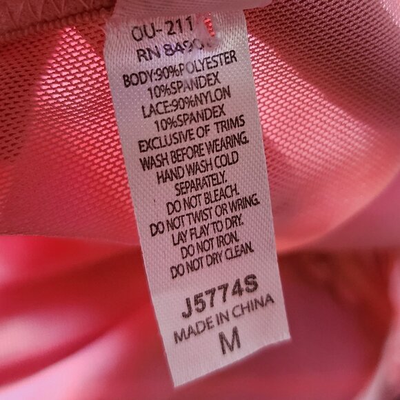 Pink Lace & Mesh Babydoll Chemise Lingerie top Size M fairy coquette romantic - Picture 4 of 5